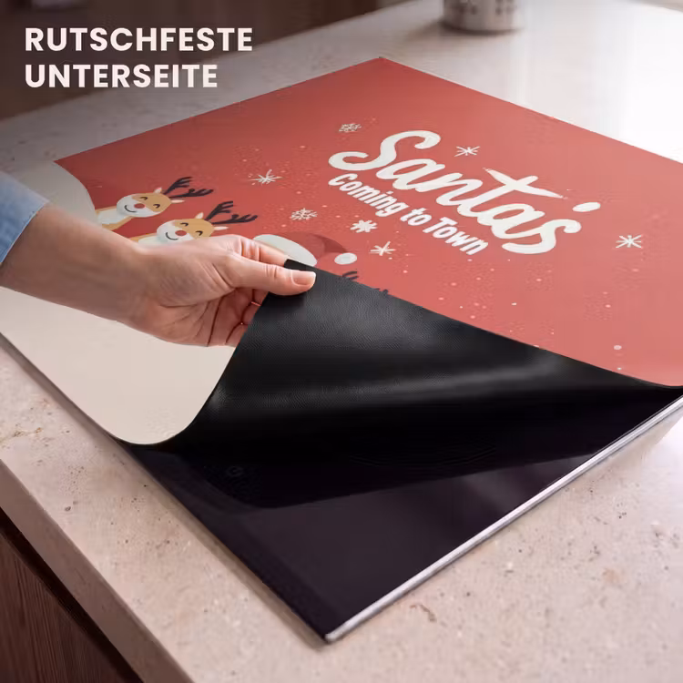 Herdabdeckplatte - Illustration - Weihnachtsmann - Rentier - Rot — 6