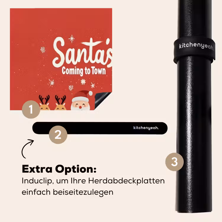 Herdabdeckplatte - Illustration - Weihnachtsmann - Rentier - Rot — 8