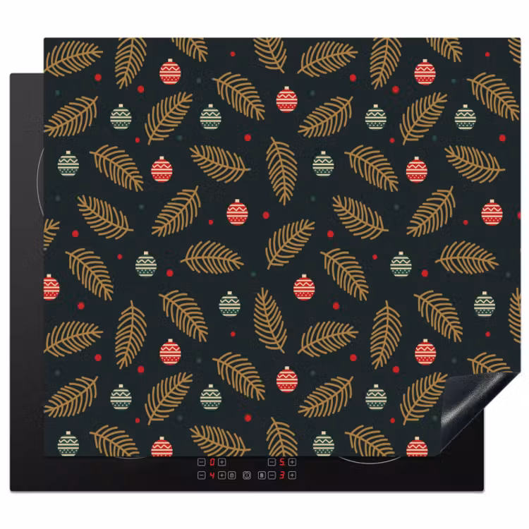 Herdabdeckplatte - Muster - Weihnachten - Symbole - Grün — 1