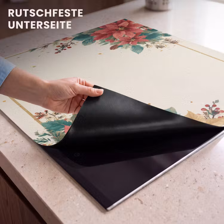 Herdabdeckplatte - Weihnachten - Weihnachtsstern - Rahmen - Farbenfroh — 6