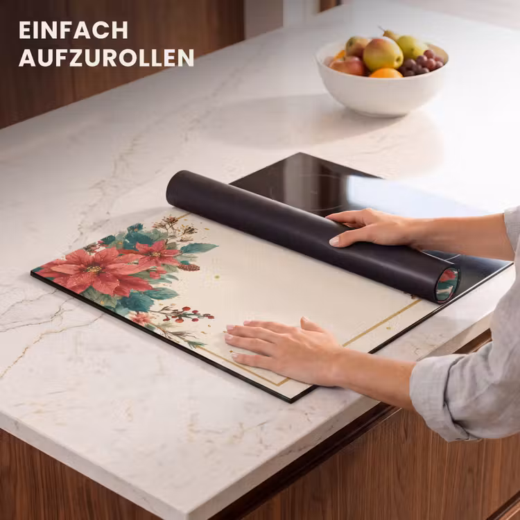 Herdabdeckplatte - Weihnachten - Weihnachtsstern - Rahmen - Farbenfroh — 7