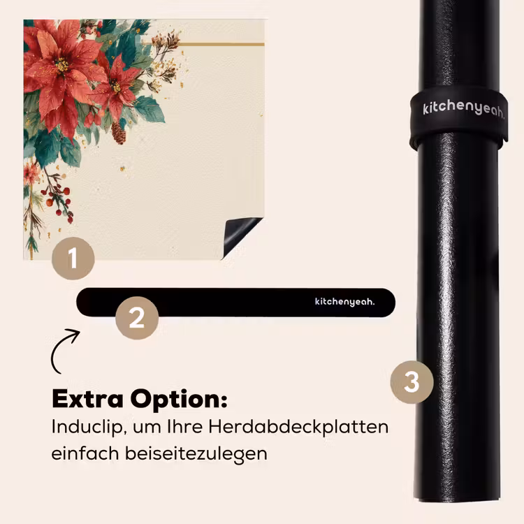 Herdabdeckplatte - Weihnachten - Weihnachtsstern - Rahmen - Farbenfroh — 8