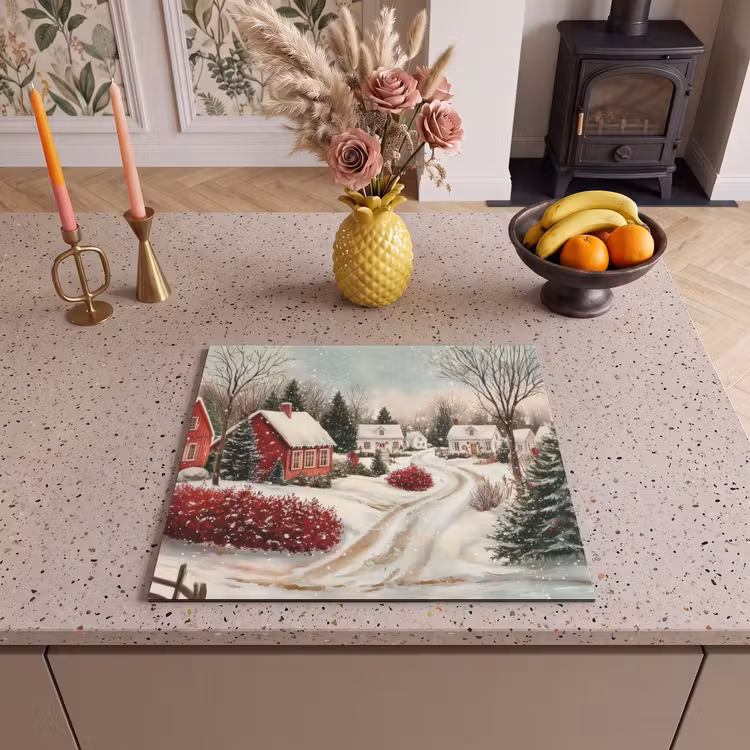 Herdabdeckplatte - Weihnachtsstimmung - Ländlich - Rot — 3
