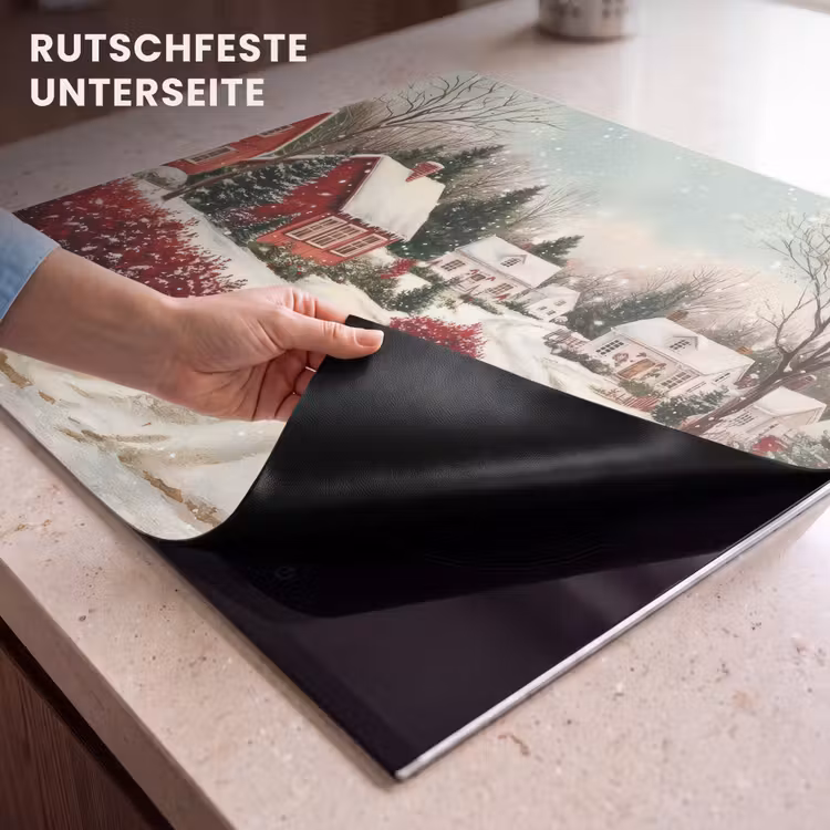Herdabdeckplatte - Weihnachtsstimmung - Ländlich - Rot — 6