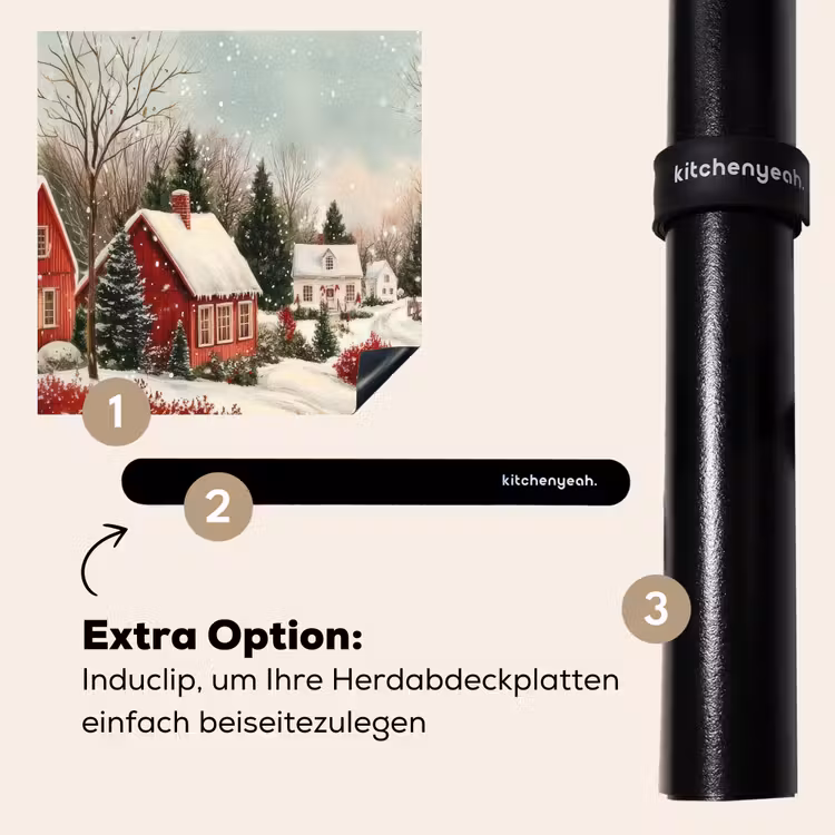 Herdabdeckplatte - Weihnachtsstimmung - Ländlich - Rot — 8