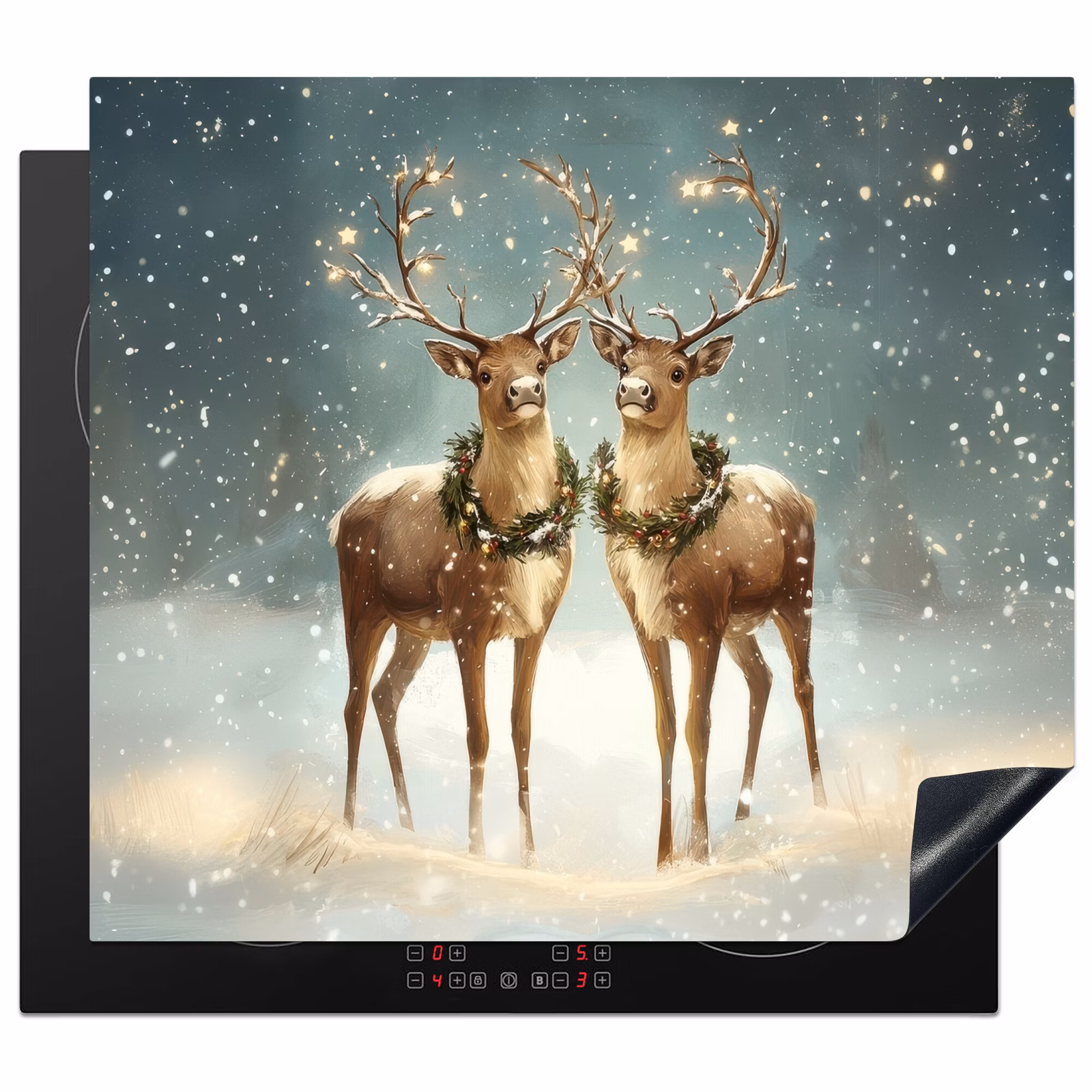 Herdabdeckplatte - Weihnachtszauber - Winterwald - Rentier — 1