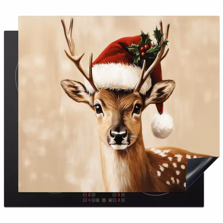 Herdabdeckplatte - Weihnachten - Hirsch - Geweih - Rot — 1