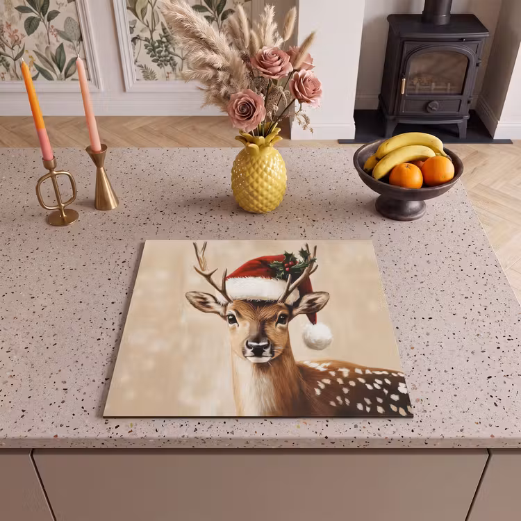 Herdabdeckplatte - Weihnachten - Hirsch - Geweih - Rot — 3