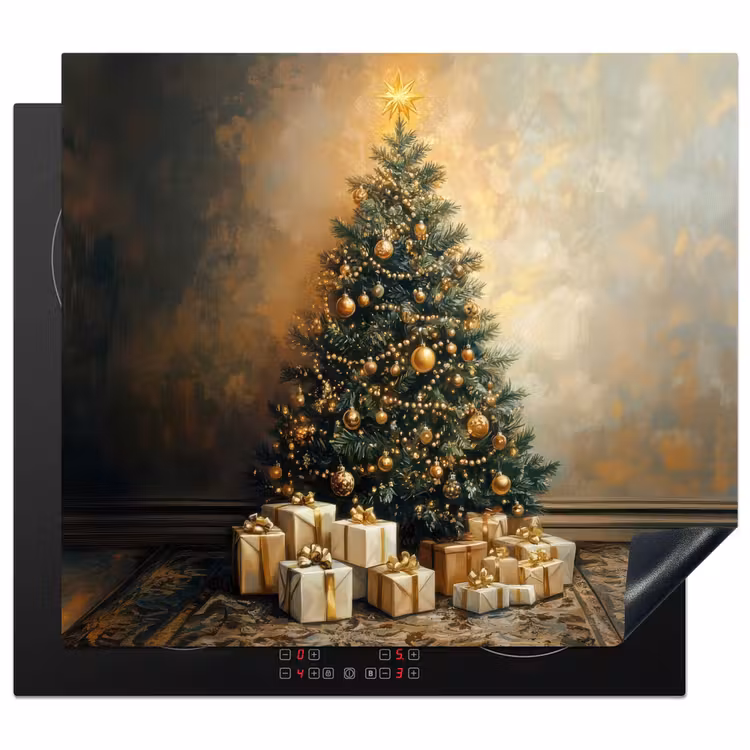 Herdabdeckplatte - Weihnachtsbaum - Geschenke - Gold — 1