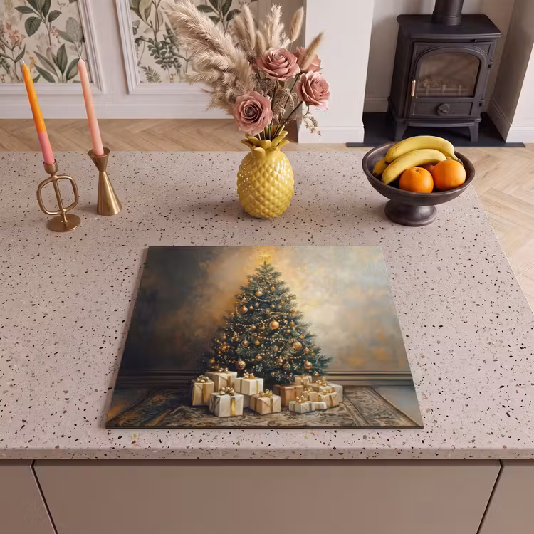 Herdabdeckplatte - Weihnachtsbaum - Geschenke - Gold — 3