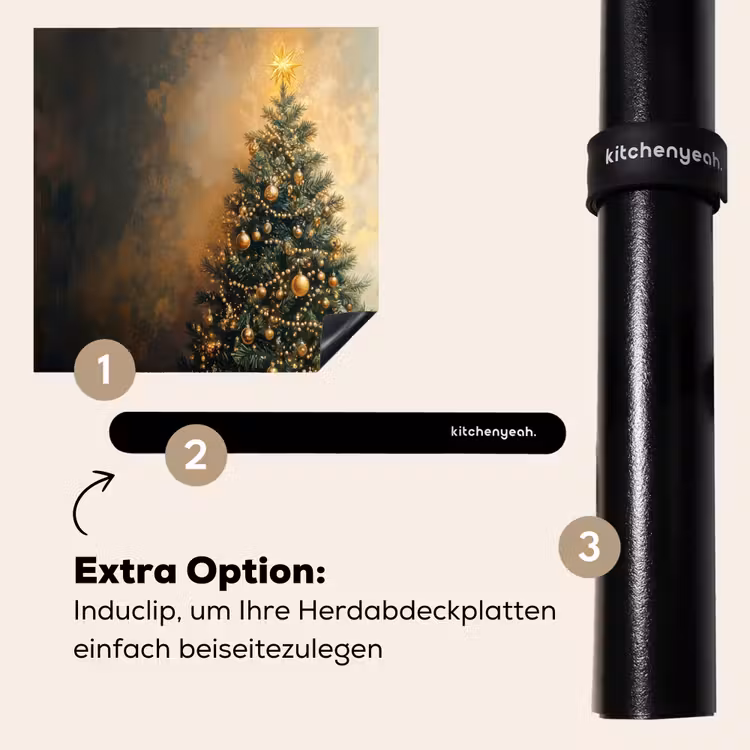 Herdabdeckplatte - Weihnachtsbaum - Geschenke - Gold — 8