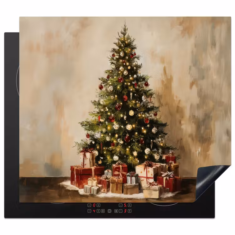 Herdabdeckplatte - Weihnachtsbaum - Geschmückt - Farbenfroh — 1