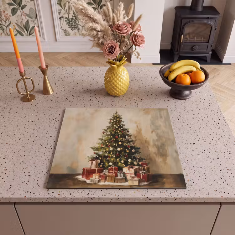 Herdabdeckplatte - Weihnachtsbaum - Geschmückt - Farbenfroh — 3