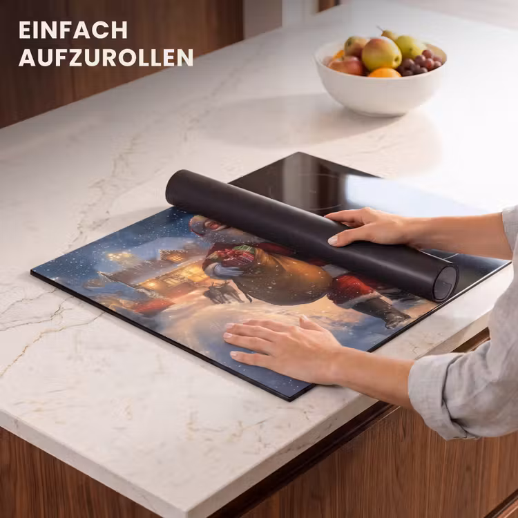 Herdabdeckplatte - Weihnachtsmann - Dorf - Hirsche - Dunkelheit — 7