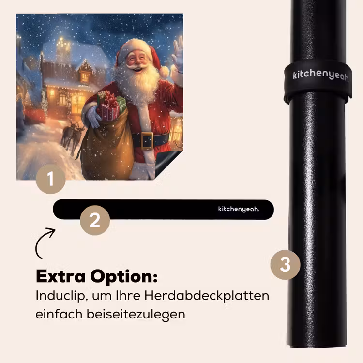 Herdabdeckplatte - Weihnachtsmann - Dorf - Hirsche - Dunkelheit — 8