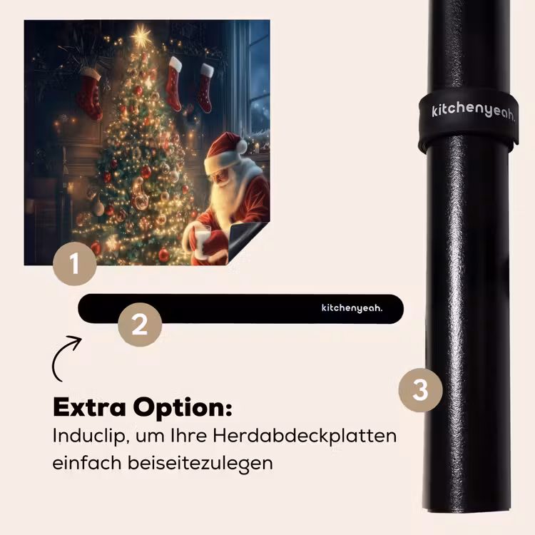 Herdabdeckplatte - Weihnachtsmann - Kamin - Dunkel — 8
