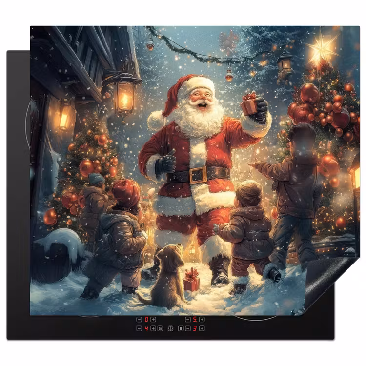 Herdabdeckplatte - Weihnachtsstimmung - Schnee - Farbenfroh — 1
