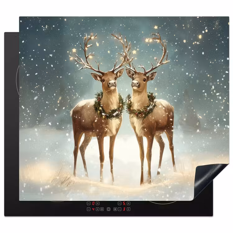Herdabdeckplatte - Weihnachtszauber - Winterwald - Rentier — 1