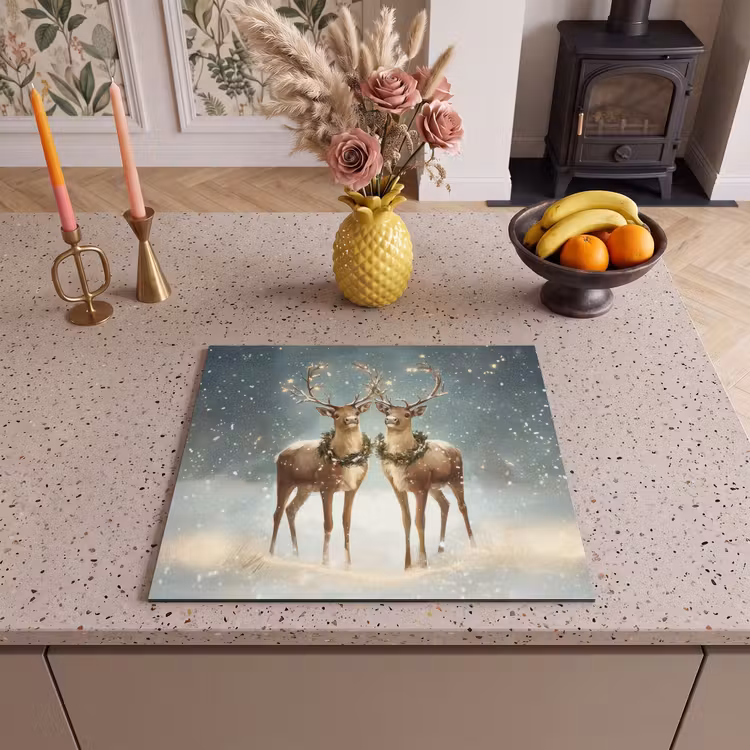 Herdabdeckplatte - Weihnachtszauber - Winterwald - Rentier — 3