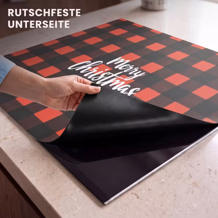 Herdabdeckplatte - Kariert - Rot - Text - Weihnachten — 6