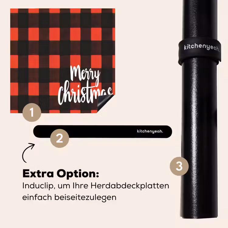 Herdabdeckplatte - Kariert - Rot - Text - Weihnachten — 8