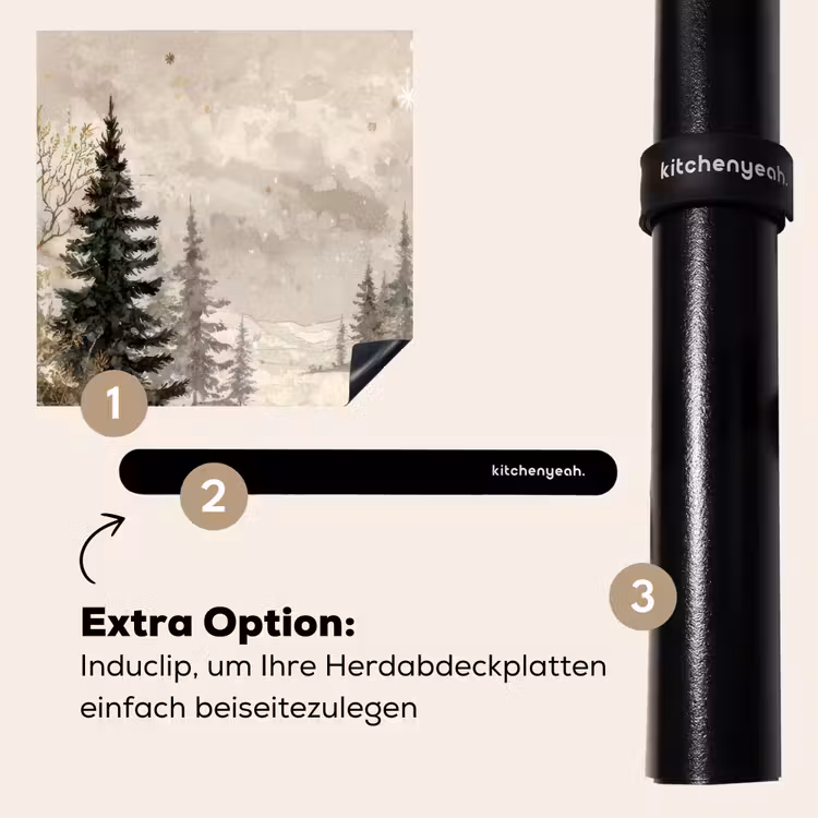 Herdabdeckplatte - Wald - Hirsche - Winter - Schnee — 8