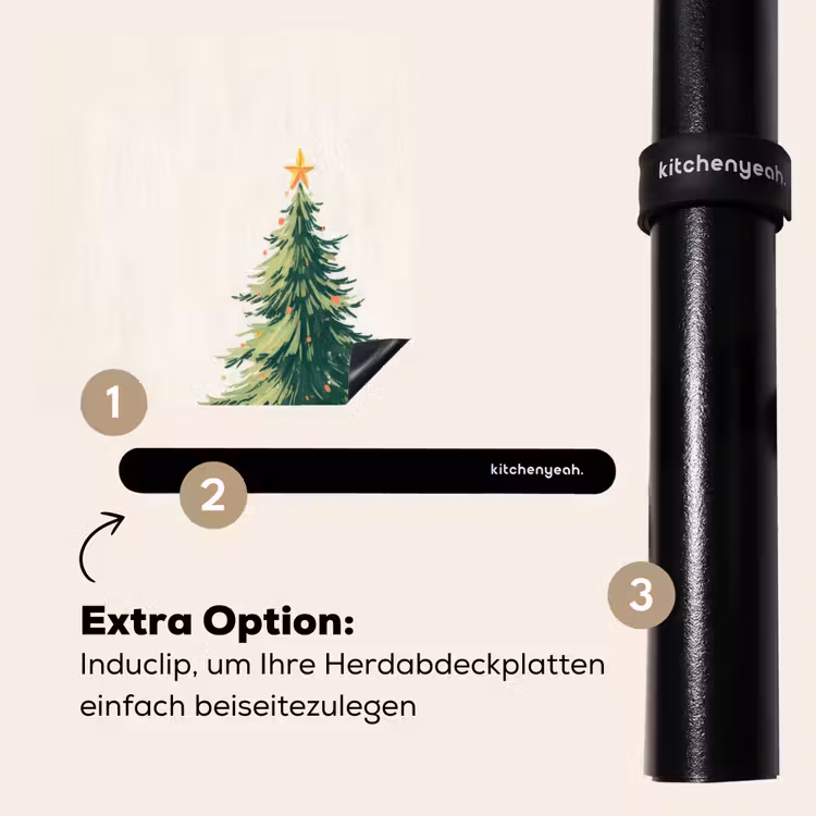 Herdabdeckplatte - Weihnachtsbaum - Illustration - Stern - Schnee — 8