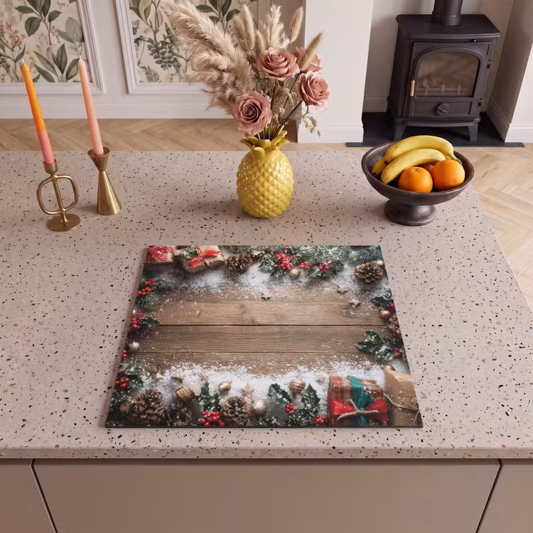 Herdabdeckplatte - Weihnachtsdekoration - Geschenke - Holz - Mehrfarbig — 3