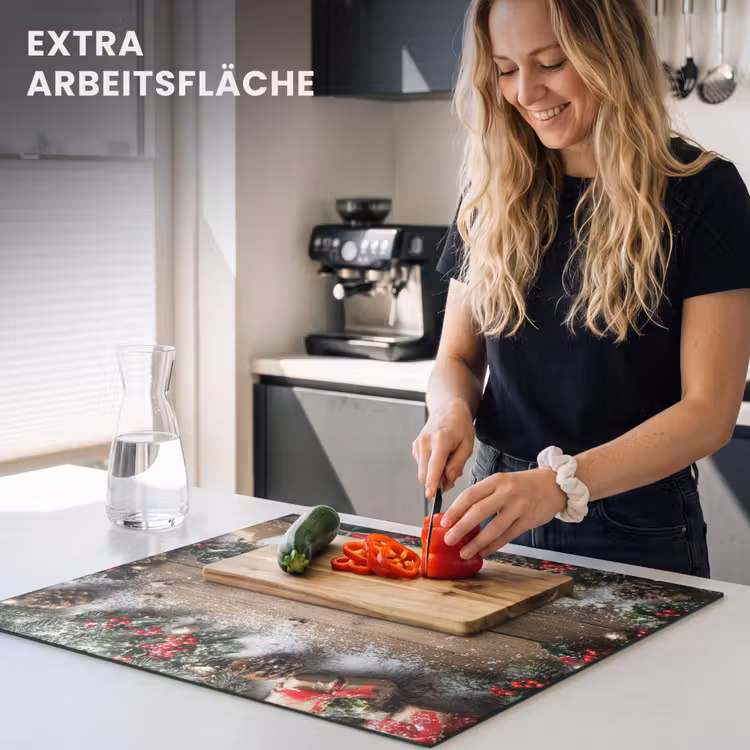 Herdabdeckplatte - Weihnachtsdekoration - Geschenke - Holz - Mehrfarbig — 5