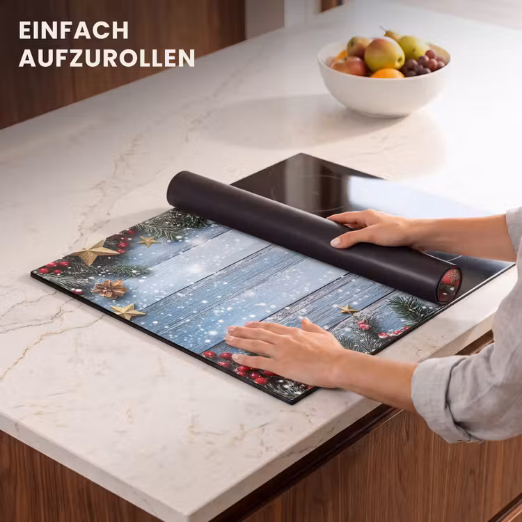 Herdabdeckplatte - Weihnachtsrahmen - Schnee - Mehrfarbig — 7