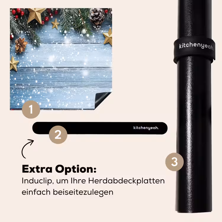 Herdabdeckplatte - Weihnachtsrahmen - Schnee - Mehrfarbig — 8