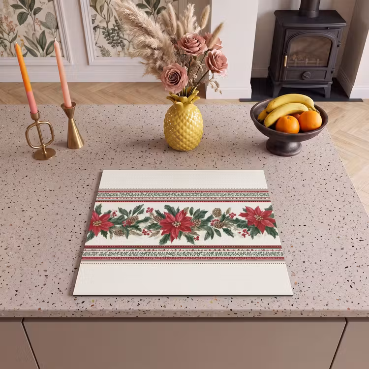 Herdabdeckplatte - Weihnachtsstreifen - Weihnachtsstern - Rot - Grün — 3