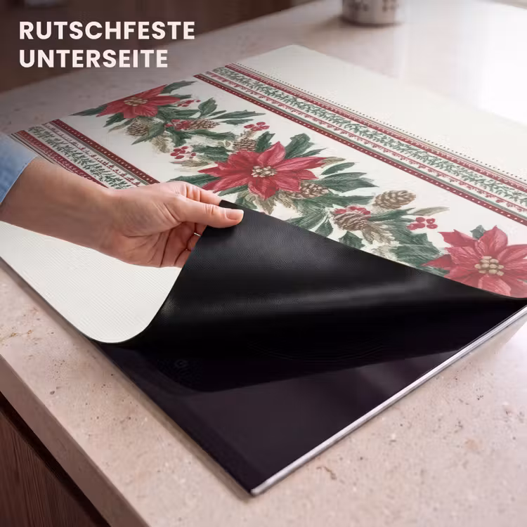 Herdabdeckplatte - Weihnachtsstreifen - Weihnachtsstern - Rot - Grün — 6
