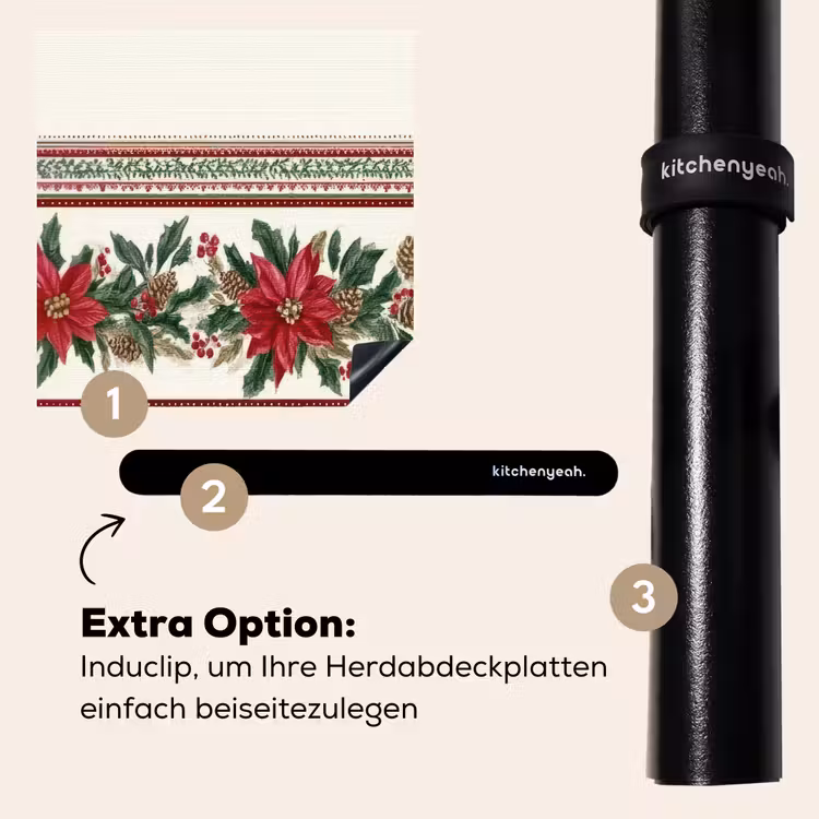 Herdabdeckplatte - Weihnachtsstreifen - Weihnachtsstern - Rot - Grün — 8
