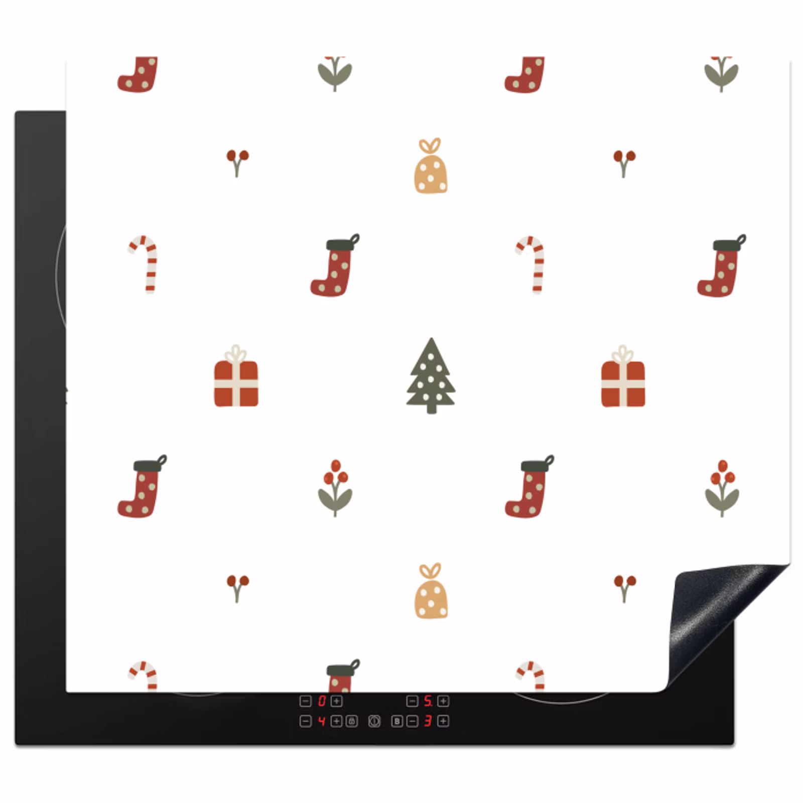 Herdabdeckplatte - Illustration - Weihnachtssymbole - Weiß — 1