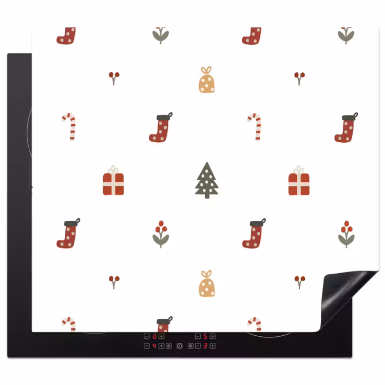 Herdabdeckplatte - Illustration - Weihnachtssymbole - Weiß — 1
