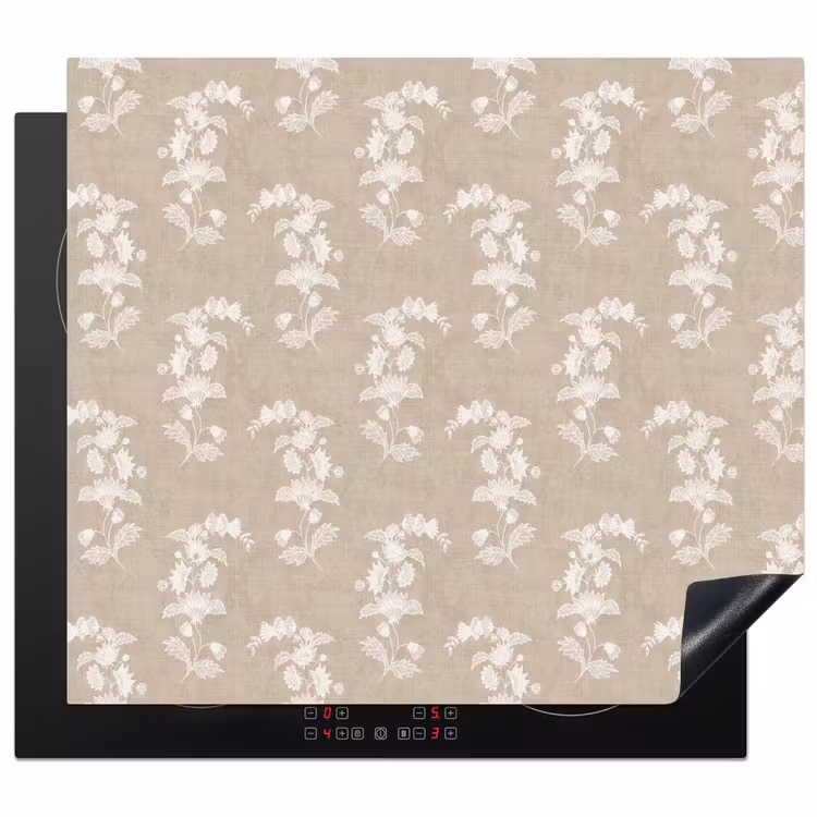Herdabdeckplatte - Motiv - Beige - Leinen — 1