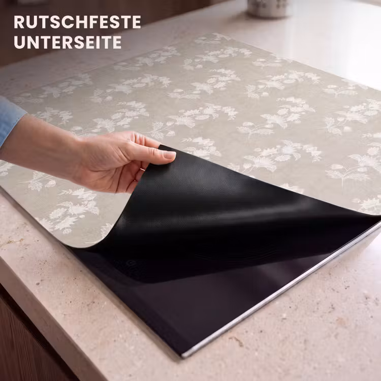 Herdabdeckplatte - Motiv - Beige - Leinen — 6