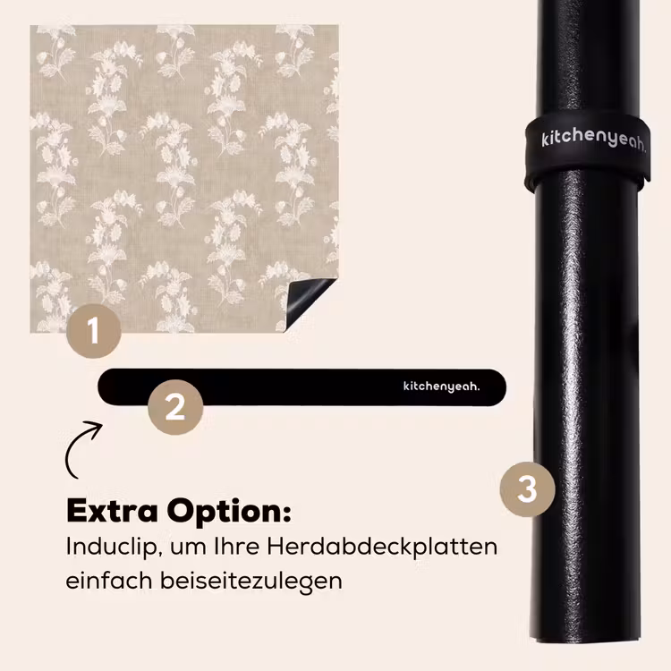 Herdabdeckplatte - Motiv - Beige - Leinen — 8