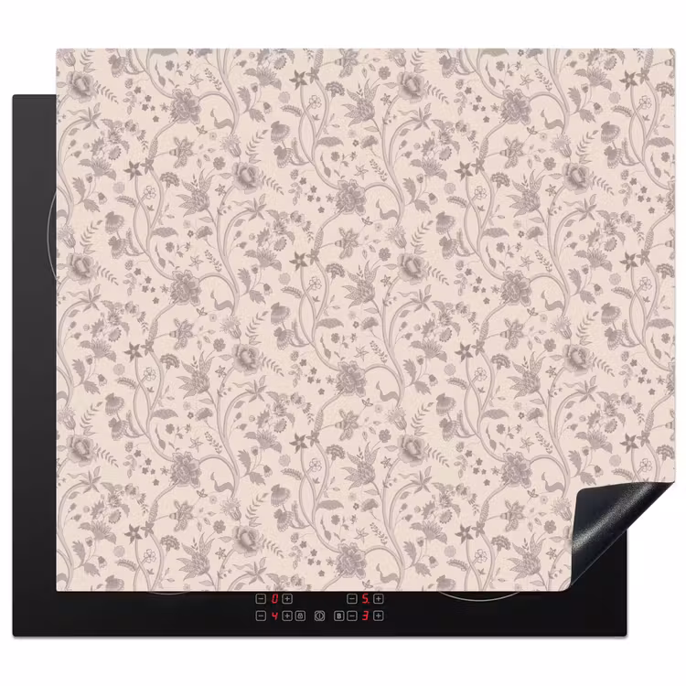 Herdabdeckplatte - Muster - Blumen - Lila — 1