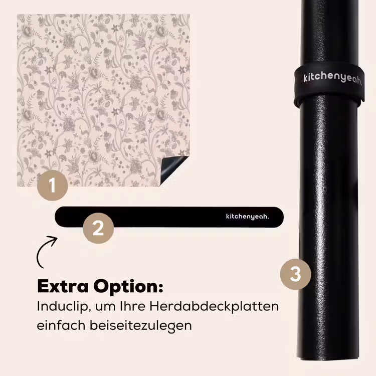 Herdabdeckplatte - Muster - Blumen - Lila — 8