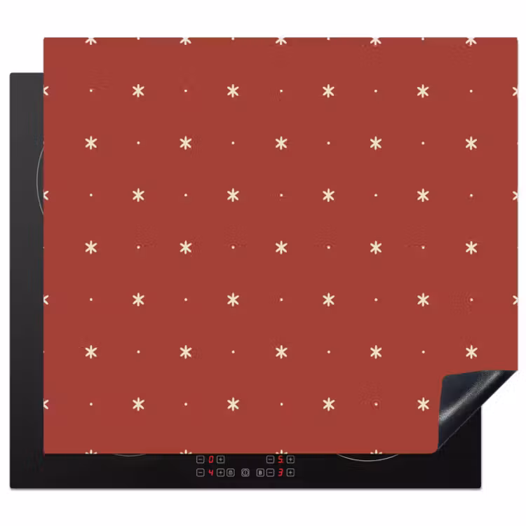 Herdabdeckplatte - Muster - Punkte - Sterne - Rot — 1