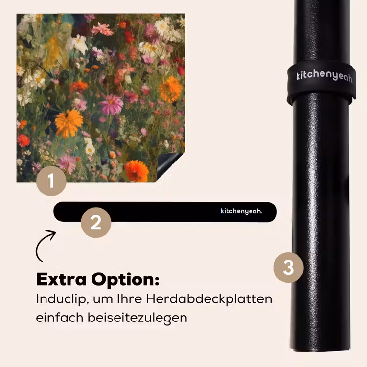 Herdabdeckplatte - Blumenfeld - Farben - Farbe — 8