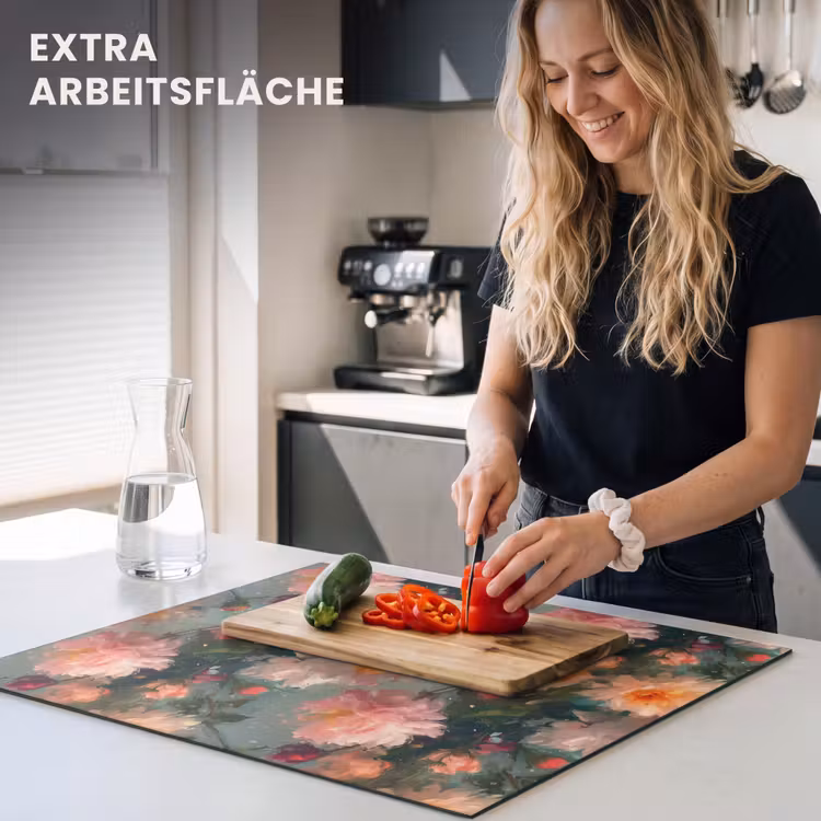 Herdabdeckplatte - Dahlie - Blumen - Muster — 5