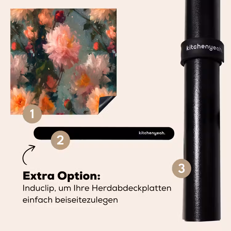 Herdabdeckplatte - Dahlie - Blumen - Muster — 8