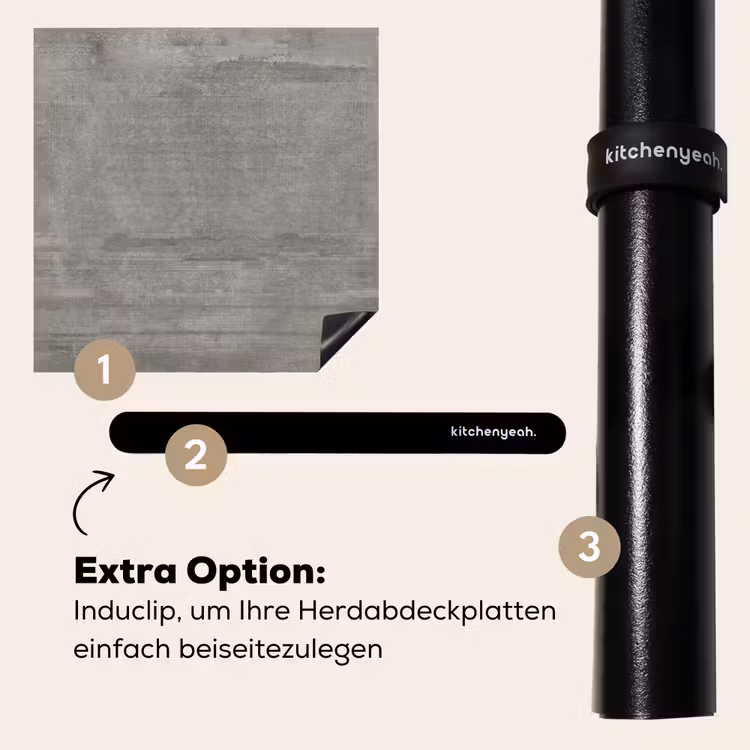 Herdabdeckplatte - Muster - Beton - Grau — 8