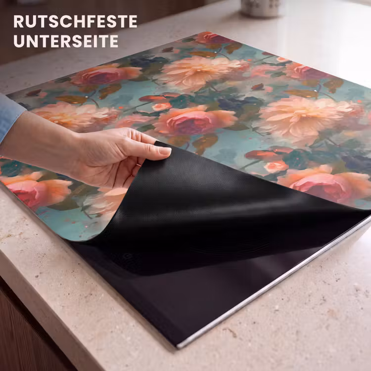 Herdabdeckplatte - Rosa - Muster - Blumen — 6