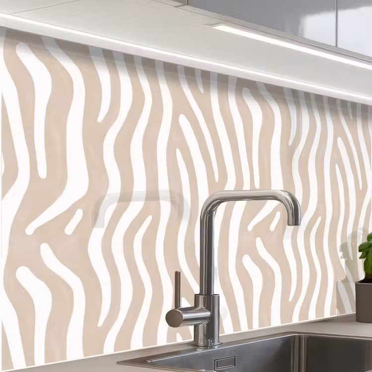 Küchenrückwand - Abstrakt - Zebra - Beige — 1