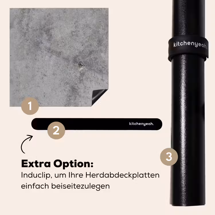 Herdabdeckplatte - Beton - Grau - Muster — 8