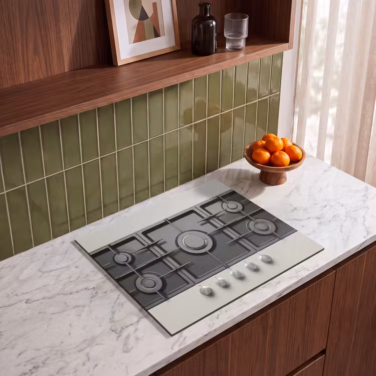 Herdabdeckplatte - Gasherd - Kochen - Beige — 4